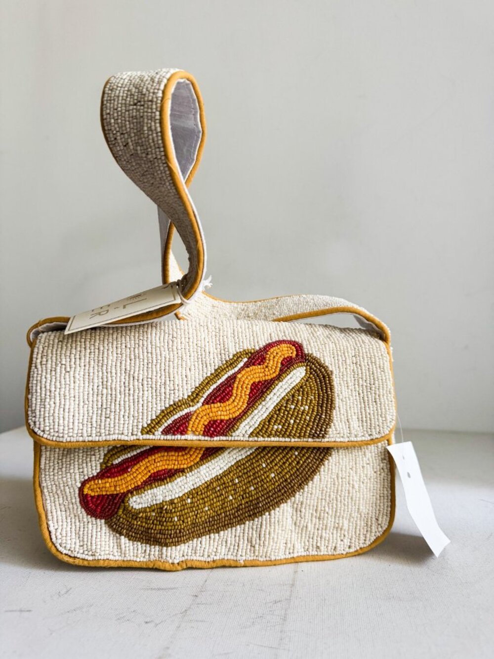 Sol and Mer Hot Dog Motif Beaded Shoulder Bag - Picture 3 of 5